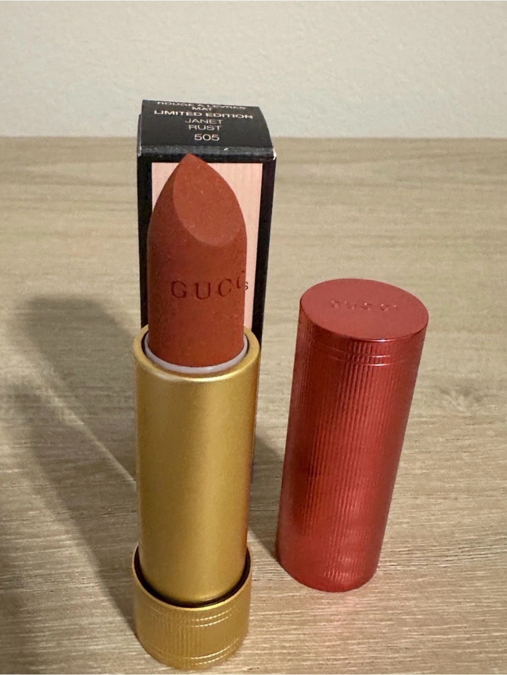 Gucci Rouge À Lèvres Mat Limited Edition 505 Janet Rust Lipstick 3.5g New